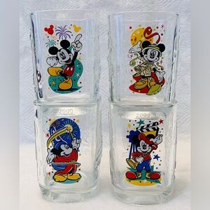 Disney McDonalds 2000 Millennium Happy Meal Glasses - set of 4